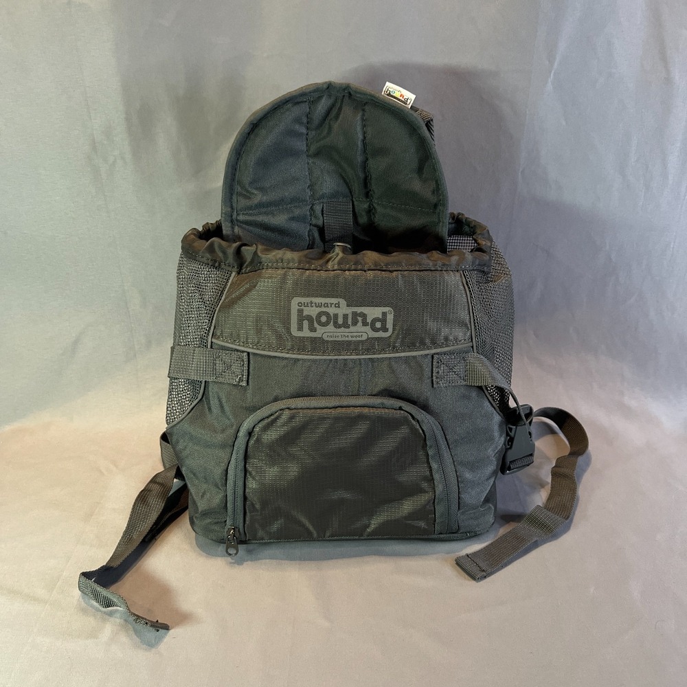 Outward Hound Raise The Woof Dog Front Carrier Gray Backpack Padded Strap Bag